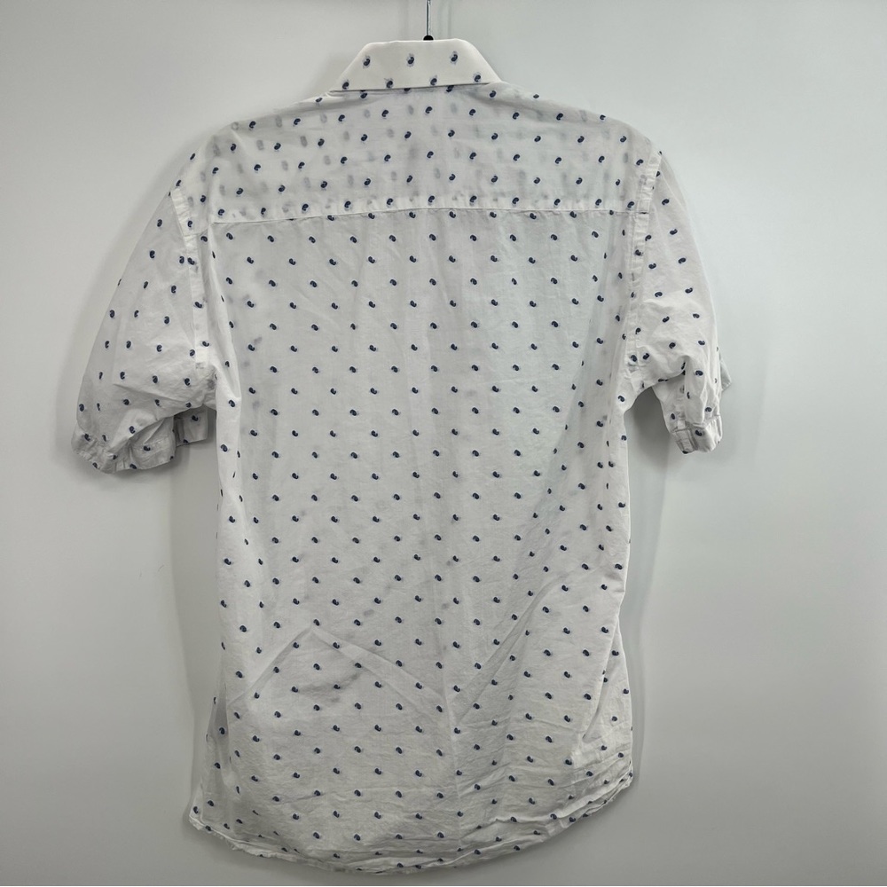 Jared Lang Men Button Down Short Sleeve Paisley Floral Embroidered Shirt Top M - Picture 4 of 9